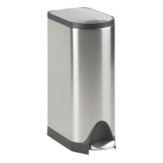 Cos Metalic Cu Capac Si Pedala, 20 Litri, Rectangular, Vepa Bins Butterfly - Stainless Steel Mat