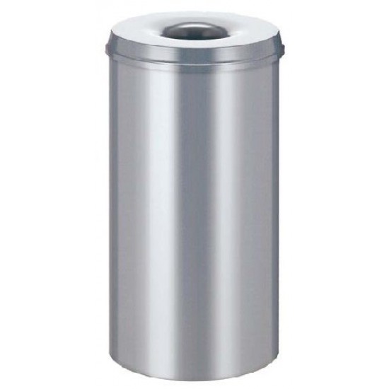 Cos Metalic Cu Capac Antifoc Pentru Hartii, 30 Litri, Vepa Bins - Stainless Steel