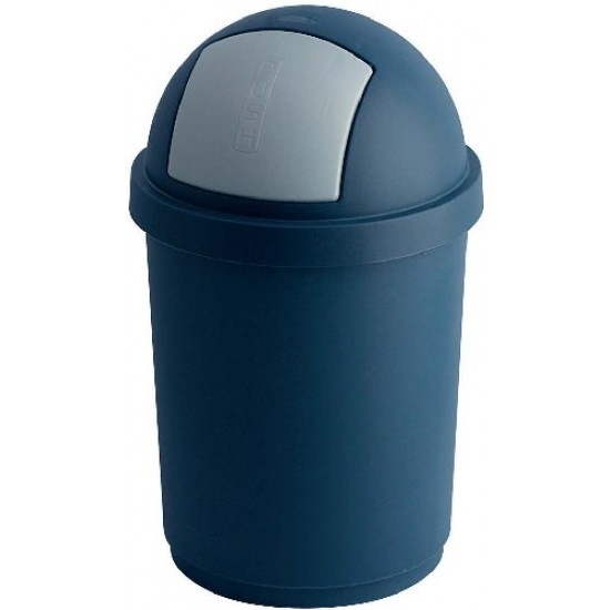 Cos Din Plastic Pentru Reziduuri, Cu Capac, 45 Litri, Vepa Bins Bullet Push- Bleumarin