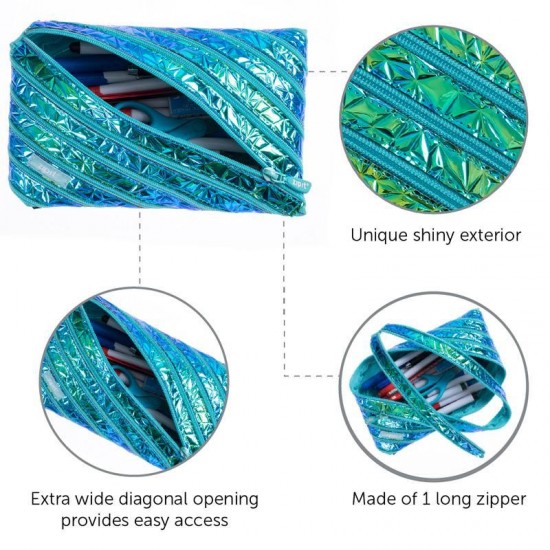 Penar Cu Fermoar, Zipit Metallic Jumbo - Turcoaz