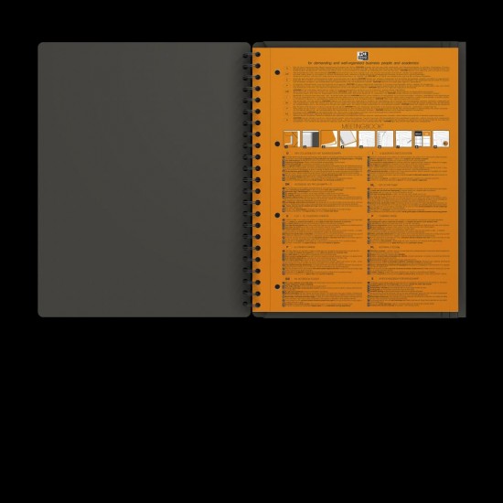 Agenda Organizator Oxford International Meeting Book, A4+ 80f, Hartie Optik 90g/mp, Spira Dubla, Scribzee, Coperta Pp, Pefc, Margini Duble Si Antet, Microperforatii Si 4 Perforatii, 3 Clape Coperta Spate, Inchidere Cu Elastic, Patratele, Culoare Gri