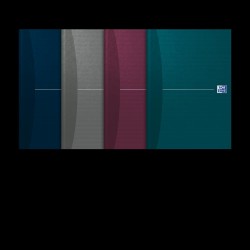 Caiet Organizator Oxford Office Essentials, A4 96f, Hartie Optik 90g/mp, Coperta Plastifiata Rigida, Pefc, Margini Duble Si Antet, Pagina Info Personale, Patratele, Diverse Culori