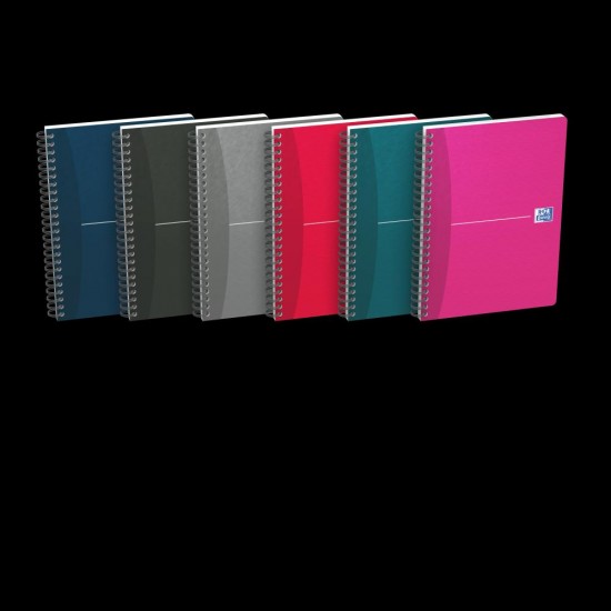 Caiet Organizator Oxford Office Essentials, A5 90f, Hartie Optik 90g/mp, Spira Dubla, Scribzee, Coperta Plastifiata Flexibila, Pefc, Ecolabel, Margine Dubla Si Antet, Pagina Info Personale, Patratele, Diverse Culori