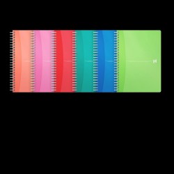 Caiet Organizator Oxford Office My Colours, A5 90f, Hartie Optik 90g/mp, Spira Dubla, Scribzee, Coperta Pp, Ecolabel, Margini Duble Si Antet, Dictando, Diverse Culori