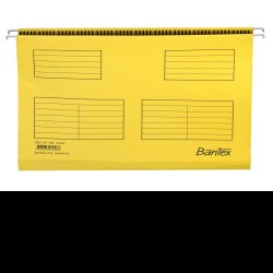 Dosar Suspendat Bantex Flex A4, Capacitate 100 File, Bagheta Metalica, Carton Blue Angel, Include Eticheta Si Porteticheta 5 Cm, Culoare Galben