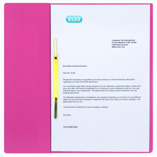 Dosar Cu Capse Elba Smart Eyelet A4 1/2, Carton Manila 250g/mp, Culoare Rosu