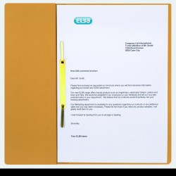 Dosar Incopciat Elba Smart A4 1/2, Carton Manila 250g/mp, Blue Angel, Capacitate 200 File, Culoare Galben