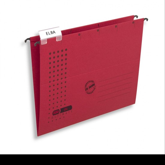 Dosar Suspendat Simplu Elba Ultimate A4, Carton 240g/mp, Blue Angel, Capacitate 330 File, Culoare Rosu