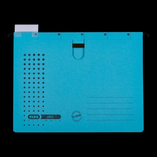 Dosar Suspendat Cu Sina Elba Ultimate A4, Carton 240g/mp, Blue Angel, Capacitate 200 File, Orificiu Deget Pentru Manevrare, Porteticheta, Culoare Albastru