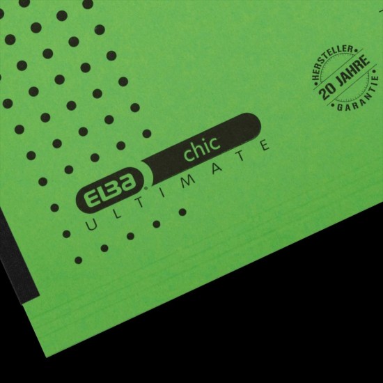 Dosar Suspendat Cu Burduf Elba Ultimate A4, Carton 240g/mp, Blue Angel, Capacitate 330 File, Porteticheta, Culoare Verde