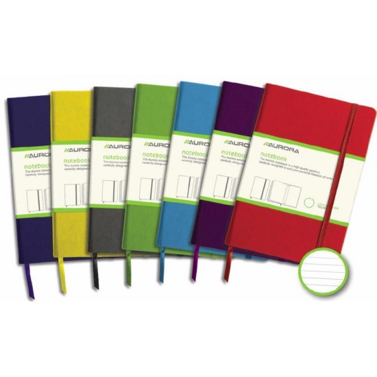 Caiet Cu Elastic, Coperti Rigide, 95 X 145mm, 96 File-80g/mp, Hartie Cream, Aurora - Dictando
