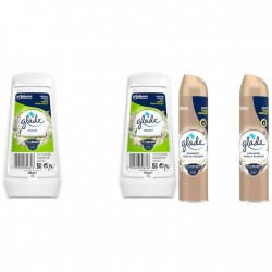 Pachet Promo: 2x Gel Odorizant Glade Lacrimioare 150 G + 2x Glade Odorizant Spray Romantic Vanilla 300ml