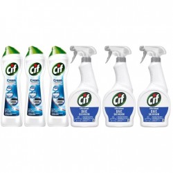 Pachet Promo: 3x Cif Spray Baie 500 Ml + 3x Cif Cream Original 500 Ml
