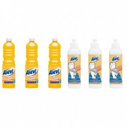 Pachet Promo: 3x Solutie Pardoseli Asevi 1l Ceara + 3x Asevi Odorizant Lichid 24h Wc Elegant, 200ml