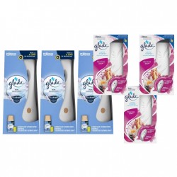 Pachet Promo: 3x  Odorizant De Camera Glade Aparat & Rezerva Clean Linen 269 Ml + 3x  Set Odorizant Electric Sense&spray Plus Rezerva Glade Relaxing Zen 18 Ml