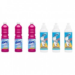 Pachet Promo: 3x Solutie Pardoseli Asevi 1l Mio + 3x Asevi Odorizant Lichid 24h Wc Clasic, 200ml