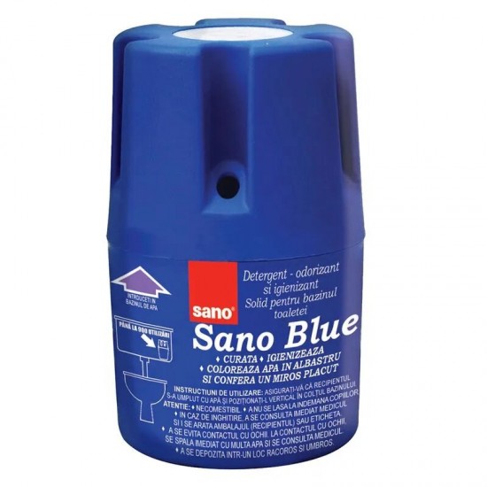 Pachet Promo: 3x Sano Blue 150g + 3x Rezerva Detergent Geamuri Sano Clear Blue, 750 Ml