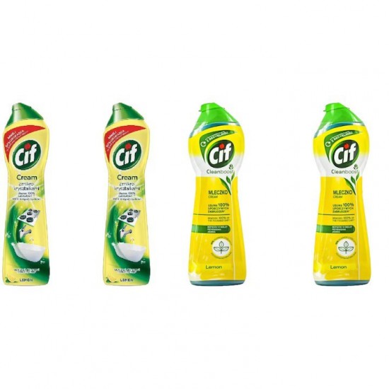 Pachet Promo: 2x Solutie Cif Cream Lemon 500 Ml + 2x Cif Cream Lemon 300 Ml
