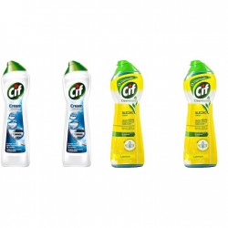 Pachet Promo: 2x Solutie Cif Cream Original 500 Ml + 2x Cif Cream Lemon 300 Ml