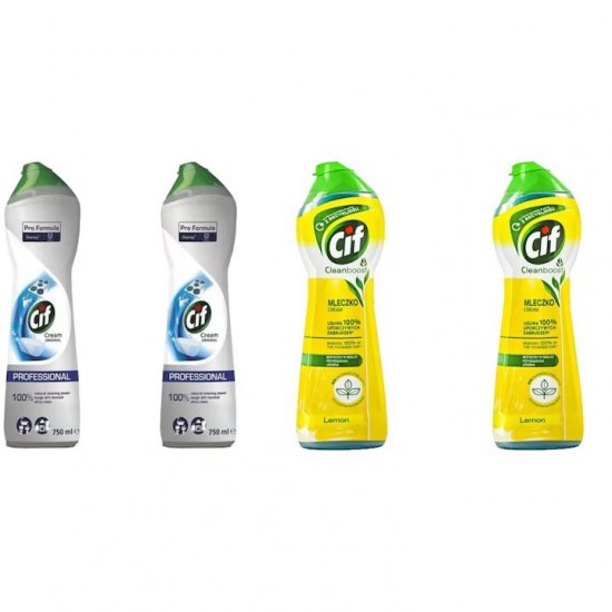 Pachet Promo: 2x Cif Professional Original 750 Ml + 2x Cif Cream Lemon 300 Ml