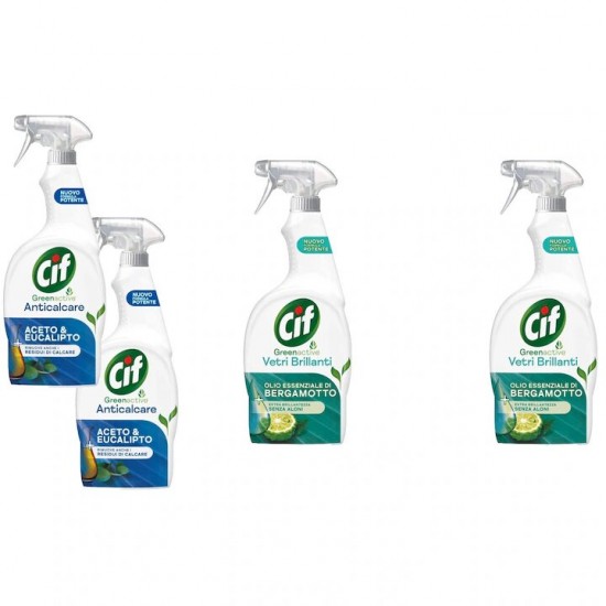 Pachet Promo: 2x Cif Spray Otet Si Eucalipt 650 Ml + 2x Cif Vetri Briliant Bergamota 650 Ml