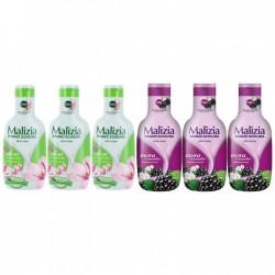 Pachet Promo: 3x Spumant De Baie Malizia Cu Aloe & Magnolia  1l + 3x Spumant De Baie Malizia Mure Mora 1l