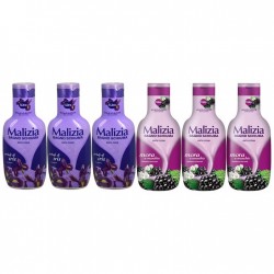 Pachet Promo: 3x Spumant De Baie Malizia Cu Petale De Iris 1l + 3x Spumant De Baie Malizia Mure Mora 1l