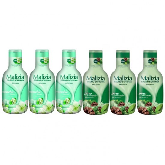 Pachet Promo: 3x Spumant De Baie Malizia Cu Mosc Alb 1l + 3x Spumant De Baie Malizia Pino 1l