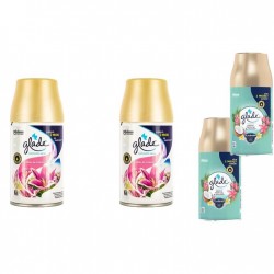 Pachet Promo: 2x Glade Odorizant Spray Rezerva Floral Blossom 269ml +  2x Glade Odorizant Spray Rezerva Exotic Tropical Blossoms 269ml