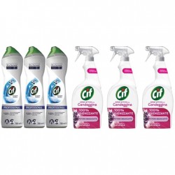 Pachet Promo: 3x Cif Professional Original 750 Ml + 3x Cif Spray Candeggina Lavanda 650 Ml