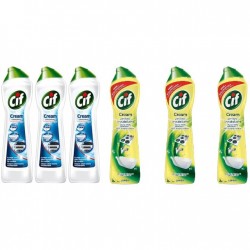 Pachet Promo: 3x Solutie Cif Cream Original 500 Ml + 3x Solutie Cif Cream Lemon 500 Ml