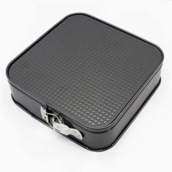 Set 3 Tavi De Tort, Forma Patrata, Dimensiune 24/26/28 Cm, Baza Detasabila, Culoare Negru