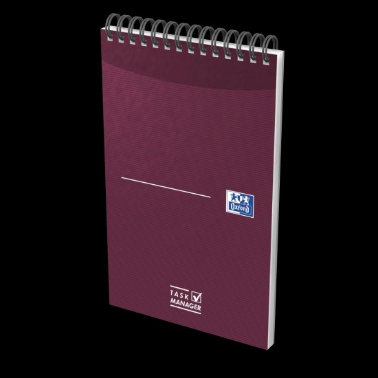 Organizator Oxford Office Essentials Task Manager Proiect, 12.5x20cm 70 F, Hartie Optik 90g/mp, Spira Dubla In Partea Superioara, Scribzee, Coperta Plastifiata Flexibila, Pefc, Margini Si Antet, Microperforatii, Dictando, Diverse Culori