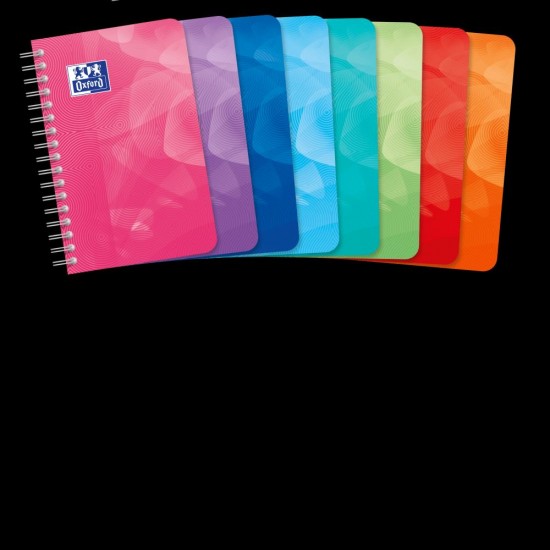 Caiet Oxford Lagoon, 9x14 90f, Spira Dubla, Coperta Pp, Patratele, Mix Culori