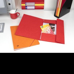 Dosar Mapa Oxford Topfile A4, Capacitate 200 File, Inchidere Cu Elastic, Pefc, 3 Clape, Index, Culoare Rosu