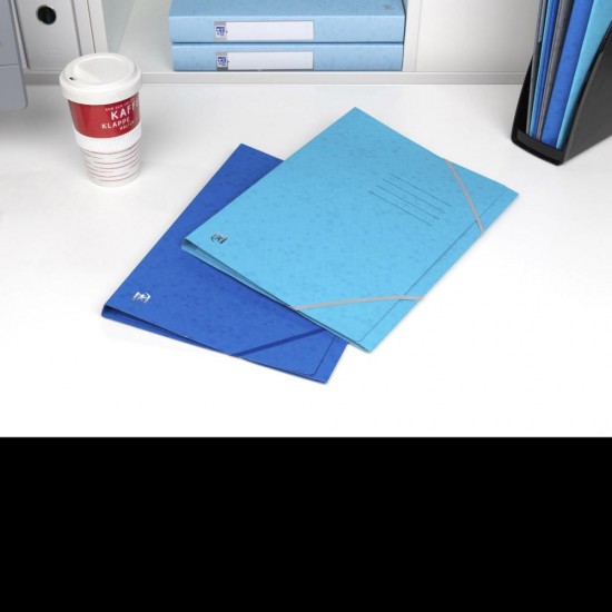 Dosar Mapa Oxford Topfile A4, Capacitate 200 File, Inchidere Cu Elastic, Pefc, 3 Clape, Index, Culoare Turcoaz