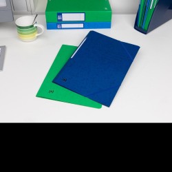 Dosar Mapa Oxford Topfile A4, Capacitate 200 File, Inchidere Cu Elastic, Pefc, 3 Clape, Index, Culoare Albastru Inchis