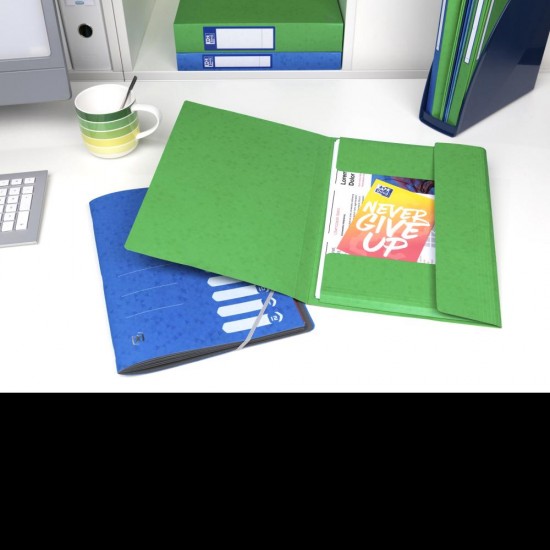 Dosar Mapa Oxford Topfile A4, Capacitate 200 File, Inchidere Cu Elastic, Pefc, 3 Clape, Index, Culoare Verde