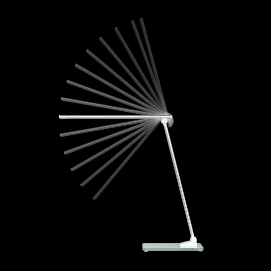 Lampa Unilux Led Popy, Design Contemporan, Mod Lampa De Noapte, Cablu Usb, Portabila, Baza Stabila Sticla 0.8cm, Aluminiu/sticla, Culoare Alb