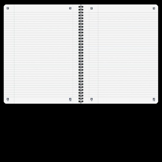 Caiet Oxford Origins, A4+ 70 File, Hartie Optik 90g/mp, Spira Dubla, Scribzee, Ecolabel, Coperta Plastifiata Flexibila, Microperforatii, Margini Liniate, Pagina Info Personale, Dictando, Culoare Negru