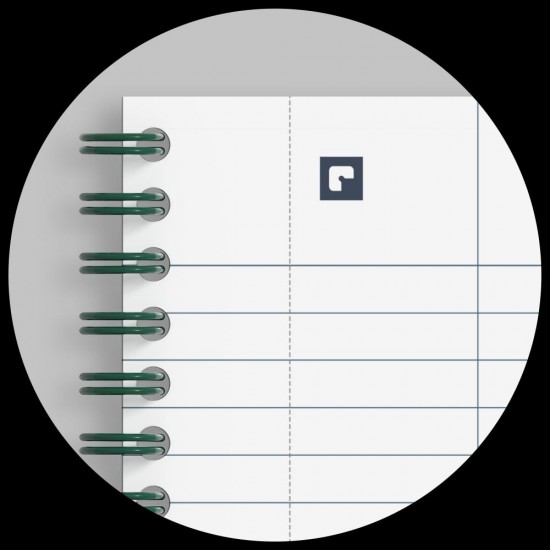 Caiet Oxford Origins, A4+ 70 File, Hartie Optik 90g/mp, Spira Dubla, Scribzee, Ecolabel, Coperta Plastifiata Flexibila, Microperforatii, Margini Liniate, Pagina Info Personale, Dictando, Culoare Verde