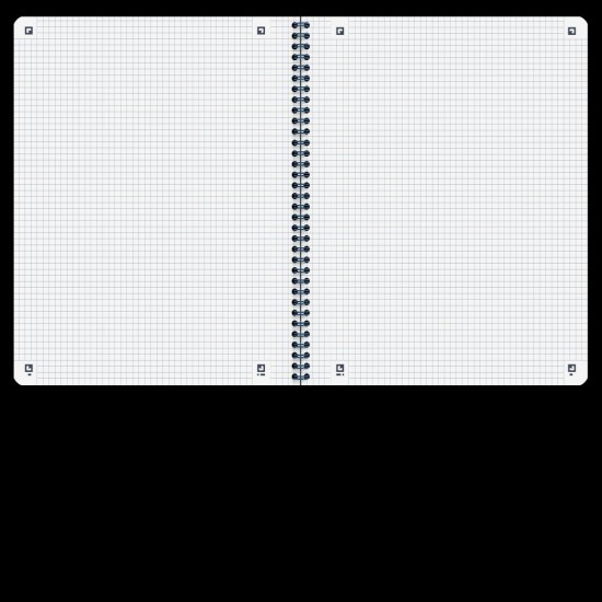 Caiet Oxford Origins, A4+ 70 File, Hartie Optik 90g/mp, Spira Dubla, Scribzee, Ecolabel, Coperta Plastifiata Flexibila, Microperforatii, Pagina Info Personale, Patratele, Culoare Albastru Inchis