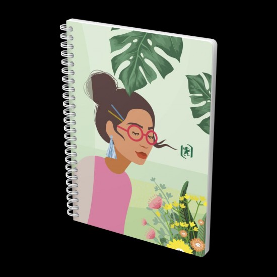 Caiet Oxford Horizons, A5 60f, Hartie Optik 90g/mp, Spira Dubla, Scribzee, Ecolabel, Coperta Flexibila, Pagina Info Personale, Dictando, Motive Diverse