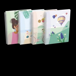 Caiet Oxford Horizons, B5 60f, Hartie Optik 90g/mp, Spira Dubla, Scribzee, Ecolabel, Coperta Flexibila, Pagina Info Personale, Patratele, Motive Diverse