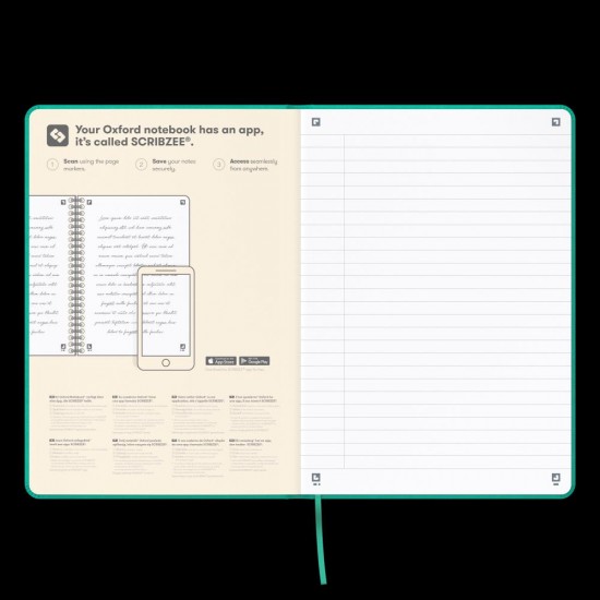 Caiet Premium Cu Elastic Oxford Signature, A5 80f, Hartie Optik 90g/mp, Scribzee, Coperta Rigida, Semn Carte, Buzunar Interior Pliabil Pe Coperta Spate, Colturi Rotunjite, Pagina Info Personale, Dictando, Diverse Culori Pastel