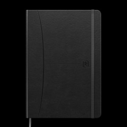 Caiet Premium Cu Elastic Oxford Signature, A5 80f, Hartie Optik 90g/mp, Scribzee, Coperta Rigida, Semn Carte, Buzunar Interior Pliabil Pe Coperta Spate, Colturi Rotunjite, Pagina Info Personale, Patratele, Culoare Negru