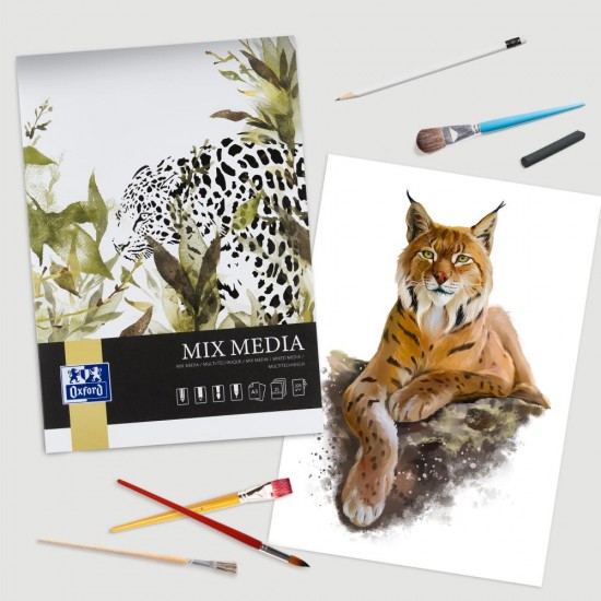 Bloc Desen Oxford Mix Media A3, 25 File, Hartie 225 G/mp, FscÂ® Mix70%, Colectia Artistic