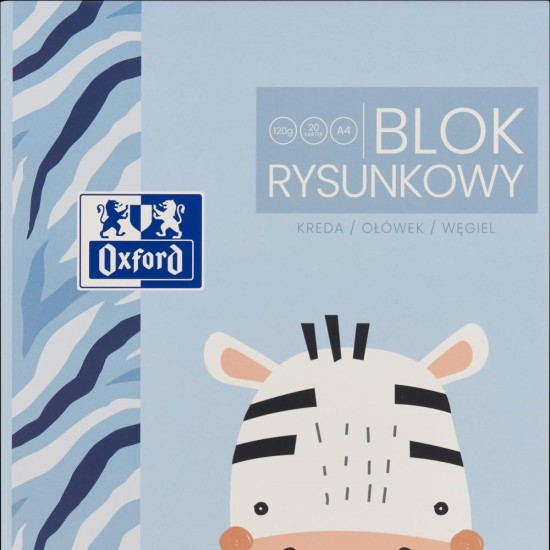 Bloc Desen Oxford Kids A4, 20 File, Hartie 120 G/mp, Motiv Zebra