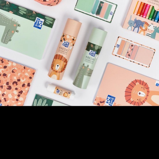 Creioane Colorate Oxford Kids, Varf 3mm, Sectiune Rotunda, Set 26 Culori, Include Argintiu Si Auriu, In Tub Carton, Diverse Motive