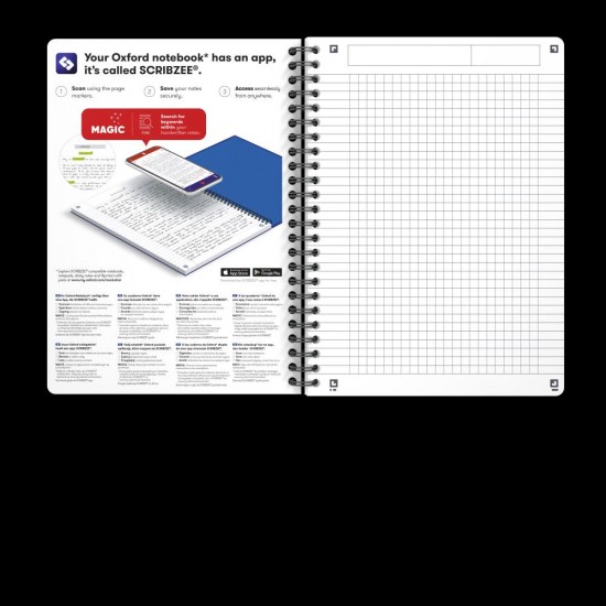 Caiet Organizator Oxford Office Oceanis, A5 90f, Hartie Optik 90g/mp, Spira Dubla, Scribzee, Coperta Pp, Pefc, Margini Duble Si Antet, Patratele, Diverse Culori